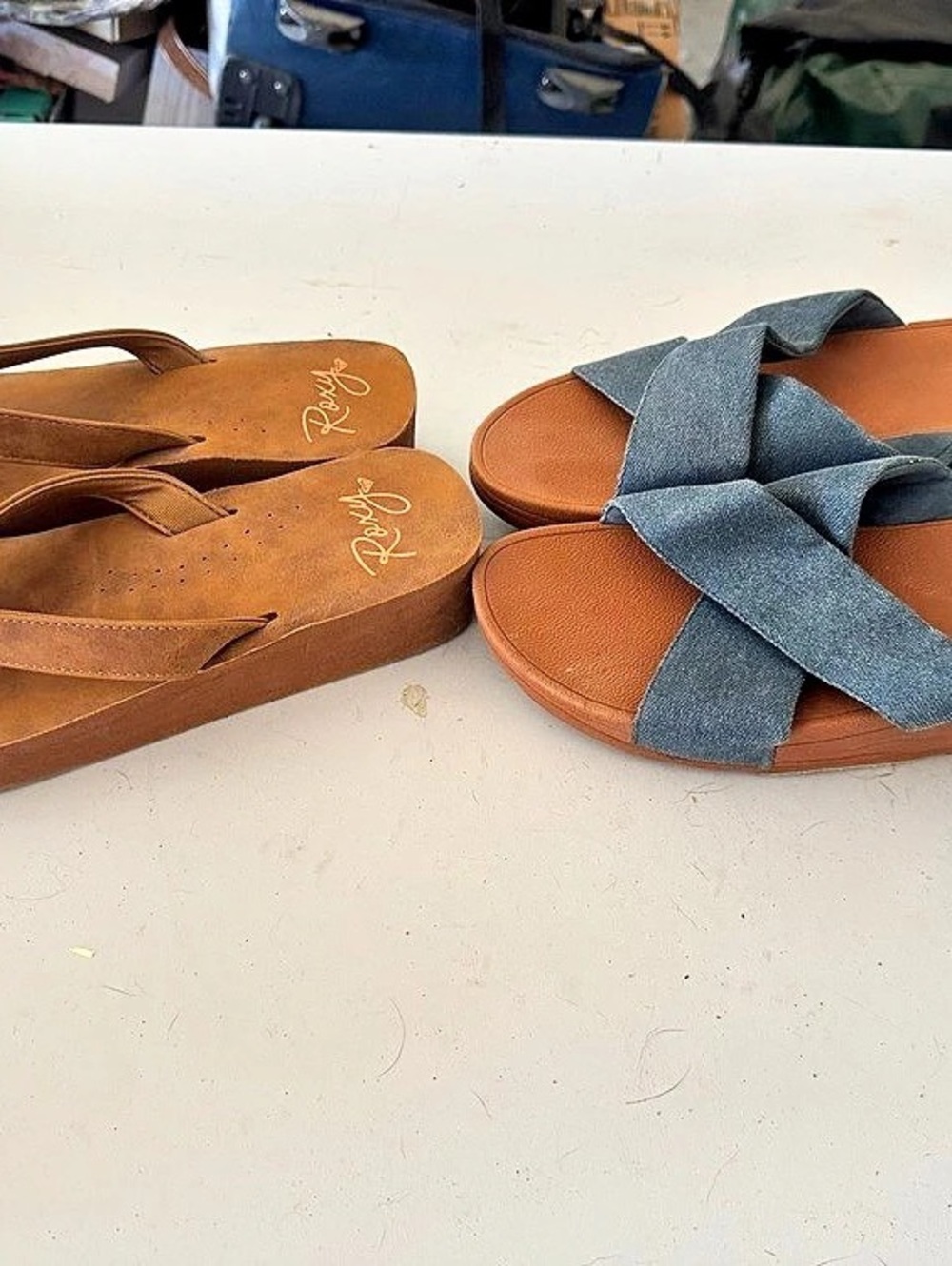 Roxy and Fit Flop Women's Sandals Brown & Blue
